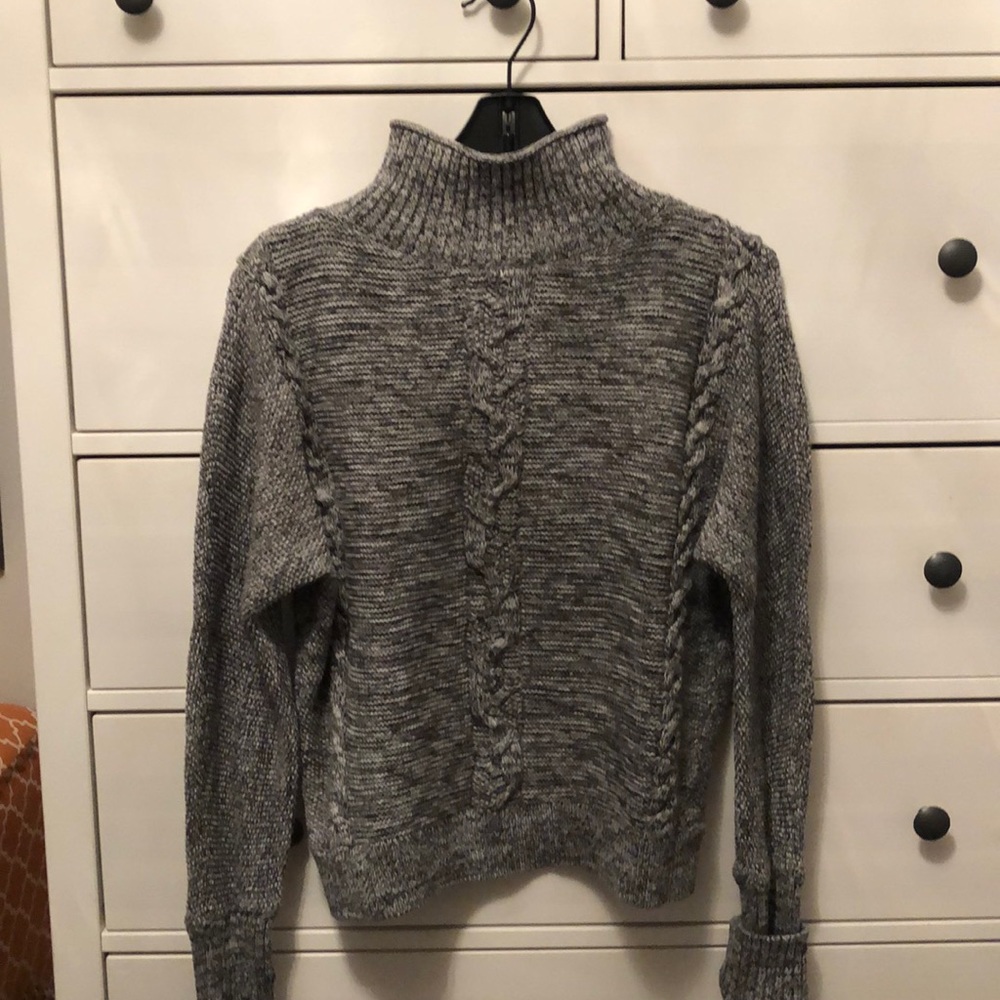 Grey marled turtleneck sweater